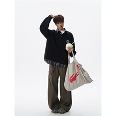 现货WY10207-特批40控78撞色拼接学院风假两件衬衫领男大码卫衣，男装衬衫，电商A059