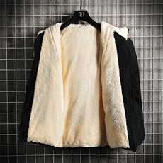 加厚加绒连帽衣男大码服男面包服男网格MY16285-P100，男装棉衣，电商A040A