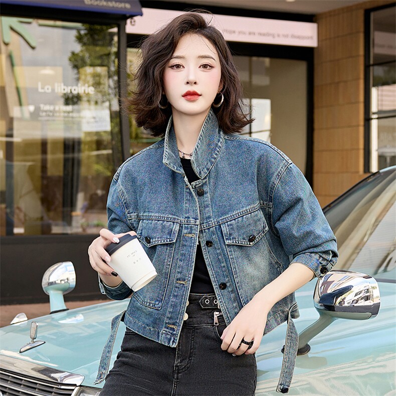 梦依缘2025年秋时尚精品牛仔外套,女装短外套,梦依缘