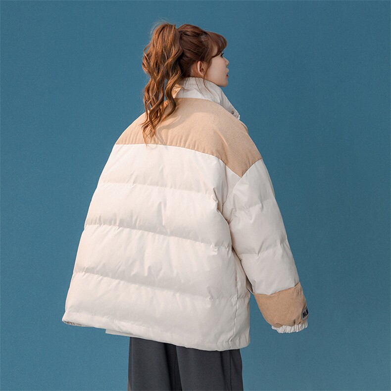 1中性风灯芯绒拼接棉衣女立领棉服女外套女8718P128控168,女装棉衣/棉服,星座226-2
