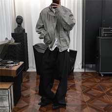 美式复古工装牛仔外套男春秋季宽松百搭休闲飞行员夹克W6668-P99，男装工装外套，星座412-1