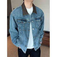 网图有货美式底特律牛仔夹克男女情侣复古工装上衣外套A921-P75，男装工装外套，星座1505