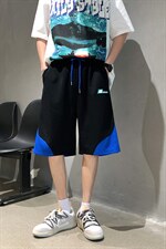 2025夏季港风排扣宽松拼色休闲短裤B266-DK07-P30，男装牛仔裤，星座B257-1