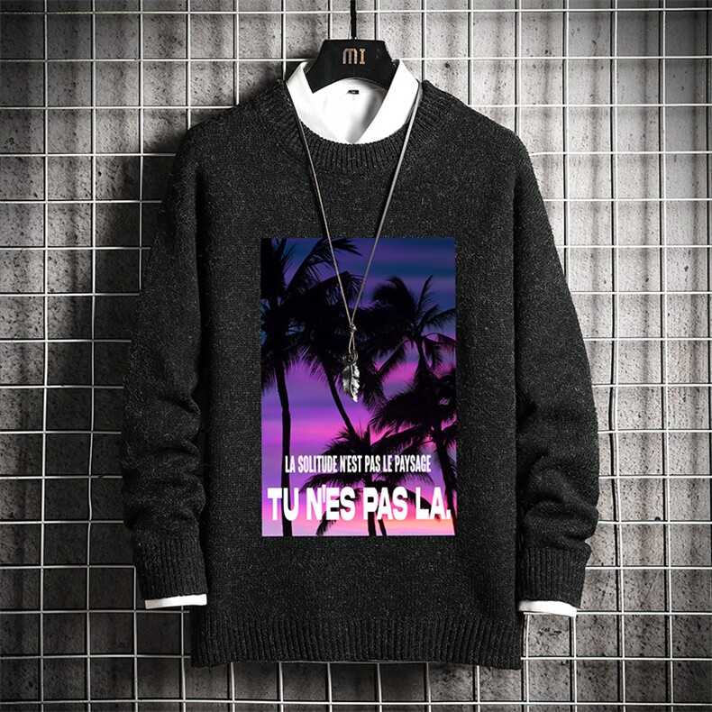 M19195-P45加绒款-P65加厚加绒毛衣男大码毛线衣男针织衫网格,男装针织衫/毛衣,电商A040A