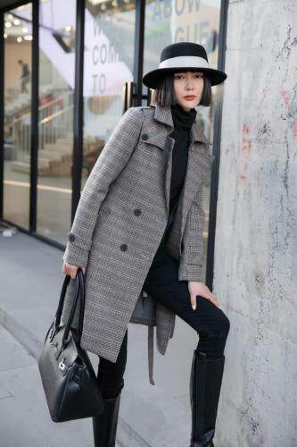 机车风格子外套，女装，茗格拉