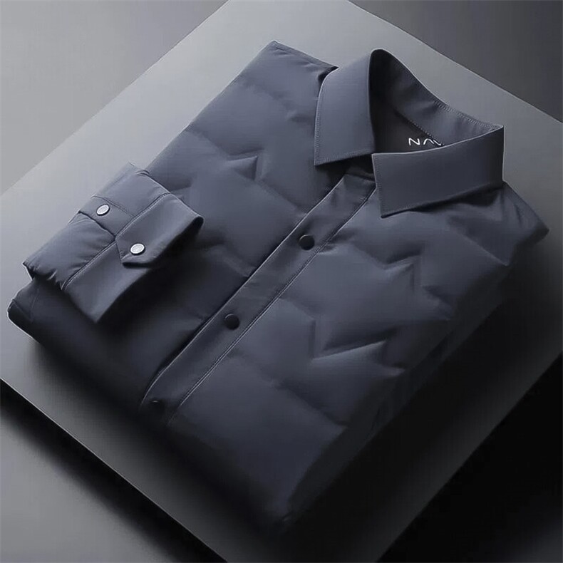 90%白鸭绒男士羽绒服衬衫冬季轻薄外套2024星座1512-1-2803-P170,男装衬衫,星座1512
