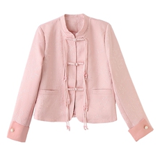 新中式国风女2024春秋新款高级感气质盘扣唐装今年流行，女装短外套，韩美纤衣
