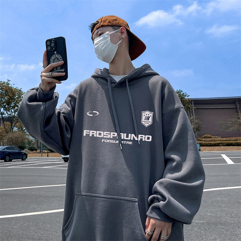 抖音得物供货可提供视频秋冬重磅美式宽松连帽卫衣DL2312,男装卫衣,电商A486