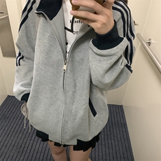 抖音得物高品质美式高街重磅结构设计拼接织带立领卫衣外套CM42，男装卫衣，电商A486