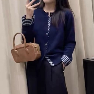2025年秋季新款百搭女士短款假两件衬衫袖图片