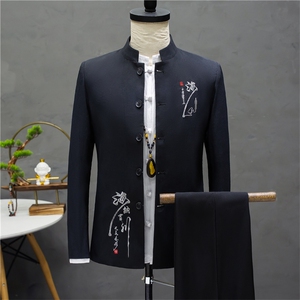 秋季中山装西服套装男士唐装两件套风外套A334-TZ810-P130图片
