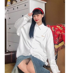 肌理感结构衬衫双层风琴效果潮牌男女情侣春季百搭时尚长袖上衣图片
