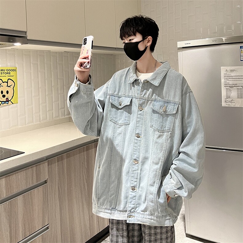 牛仔夹克男大码牛仔外套男茄克NJ77099-P60加绒款-P75,男装夹克,电商A040