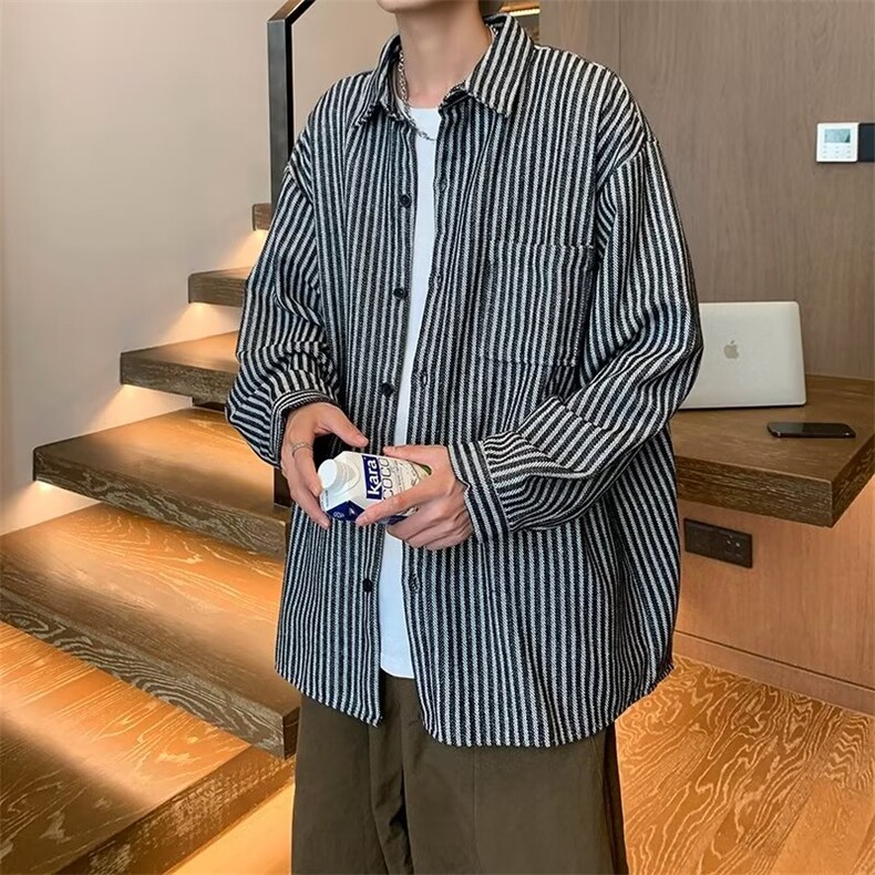 纯色条纹开衫夹克外套衬衫C94P42,男装衬衫,星座1116-2