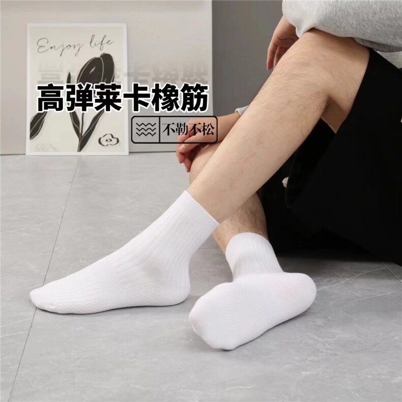 男士运动抗菌棉袜透气高弹舒适耐穿十双装,饰品袜子,九魅羊
