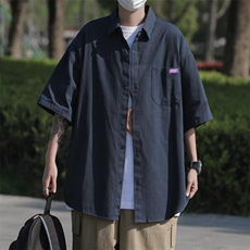 衬衫男短袖韩版潮流帅文艺2026夏季新款ins宽松百搭外套CY234-P39，男装T恤，星座412