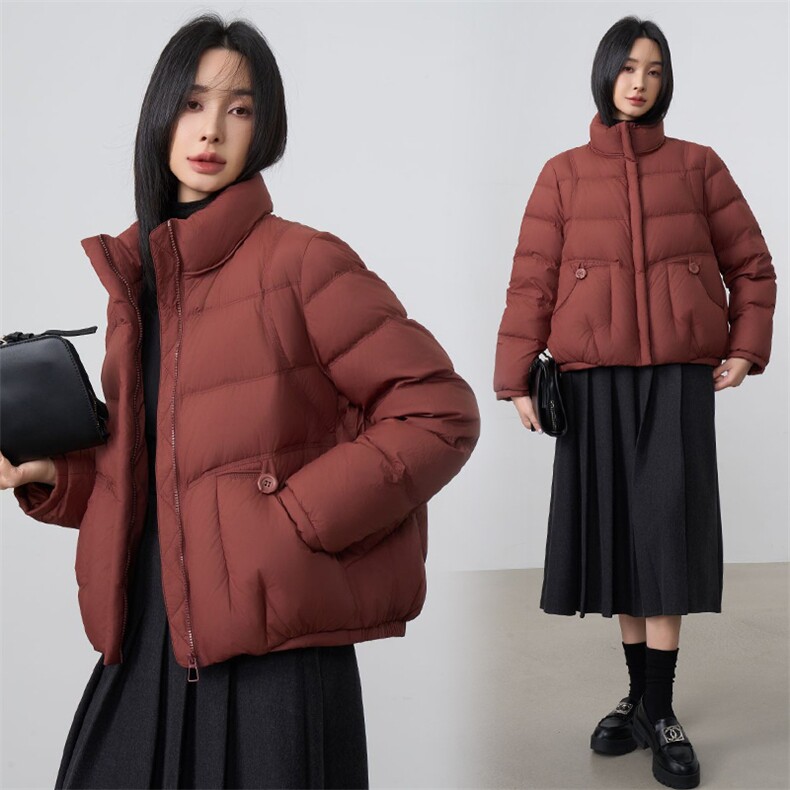 现货2025年冬季新款休闲风羽绒服女90白鸭绒,女装羽绒服,阳光伊恋