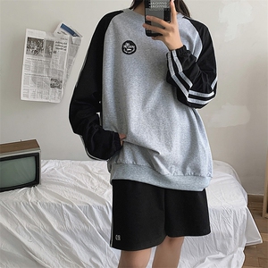 运动休闲短裤套装男宽松韩版帅气网红两件套短裤防晒长袖K56P65图片