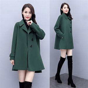 芷墨冬装新款时尚毛呢外套时尚斗篷外套女双排扣毛呢外套图片