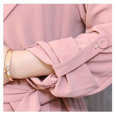 2021年秋季潮流简约个性显瘦修身百搭格子长袖POLO领风衣，女装风衣，香香