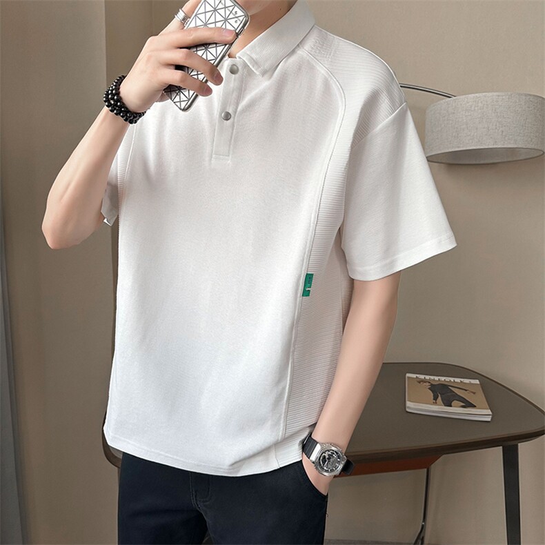 夏季男士POLO衫纯色休闲简约半袖2025新款短袖T恤男B317/1901/P68,男装T恤,电商B317