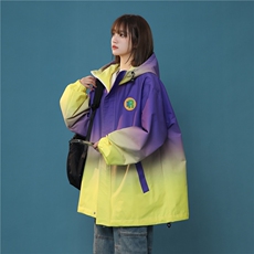 XZ-230-1JK06秋新款中性风宽松简约水墨扎染休闲连帽夹克P78控98，男装夹克，星座230-1