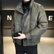 新标95绒男士羽绒服冬季2025新款皮夹克外套A313-859507-P295，男装夹克，电商A313