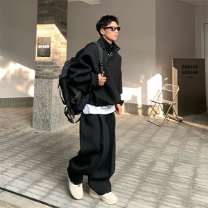半拉链卫衣男2025新款运动套头上衣秋冬廓形宽松外套WB596-P47图片
