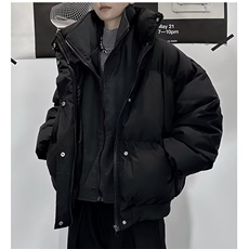 新款韩版假两件棉服男痞帅黑色加绒加厚立领棉衣休闲外套MC440，男装棉衣，星座1116A（原606A-3）