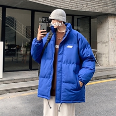 新款冬季男纯色立领港风棉衣M065-P90控148，男装棉衣，星座717