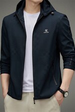 夹克外套男春秋季2023新款休闲纯色连帽开衫中年男士时尚男装上衣，男装夹克，电商B212（原钱塘6029）