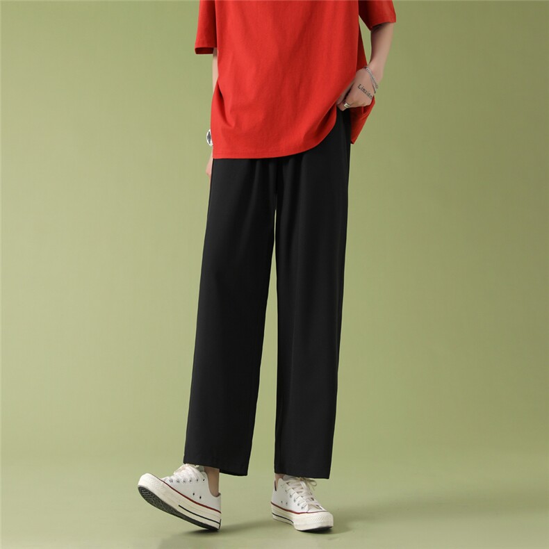 新款中性直筒宽松九分裤潮流冰爽休闲裤2023夏季2025-特批20，女装休闲裤，星座718-1