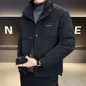 2501-M-3XL-P205标50绒店主风冬季休闲满印立领翻领羽绒服男图片