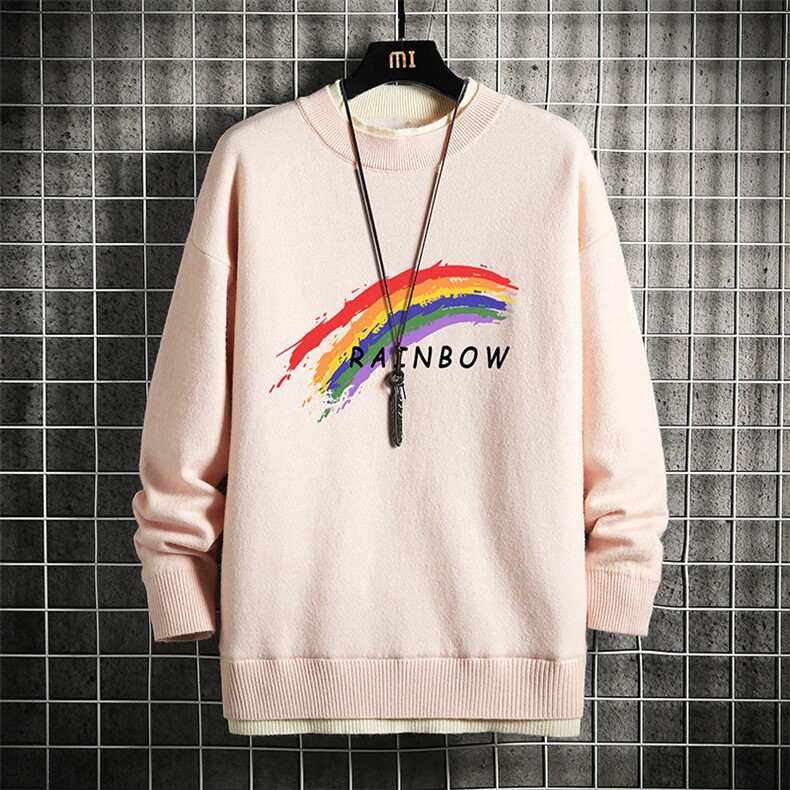 控78假两件毛衣男大码加绒针织衫男毛线衣M80064-P55加绒P70，男装针织衫/毛衣，电商A040A