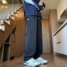 裤子男秋季薄款2024新款潮牌百搭长裤宽松直筒拖地休闲裤B86/P32，男装休闲裤，星座506