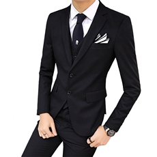 两粒扣纯色男装西服套装三件套职业商务1012-W6502-P180，男装西服套装，星座1012