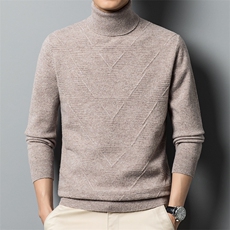 秋款t恤男高领长袖羊毛针织衫打底男式秋装内搭针织衫丅桖，男装针织衫/毛衣，钱塘6003（原4033）