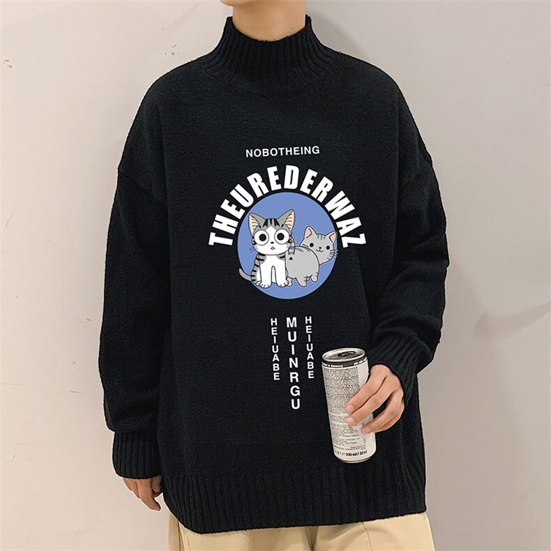 M18160-P45加绒款-P65半高领毛衣男士大码针织衫男毛线衣男,男装针织衫/毛衣,电商A040