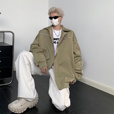 美式潮牌百搭夹克上衣男秋季新款宽松休闲设计感外套W7771-P66，男装夹克，星座512-4