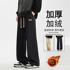 加绒加厚休闲长裤秋冬季潮牌简约裤子K632-特批常规-37加绒特批45，男装休闲裤，星座718-1