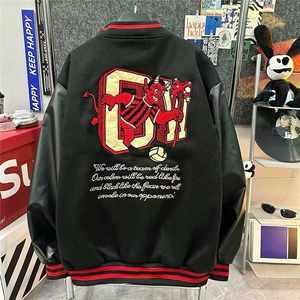1506-1/JA2381/P76美式棒球服高街潮流特外套毛呢运动休闲夹克男图片