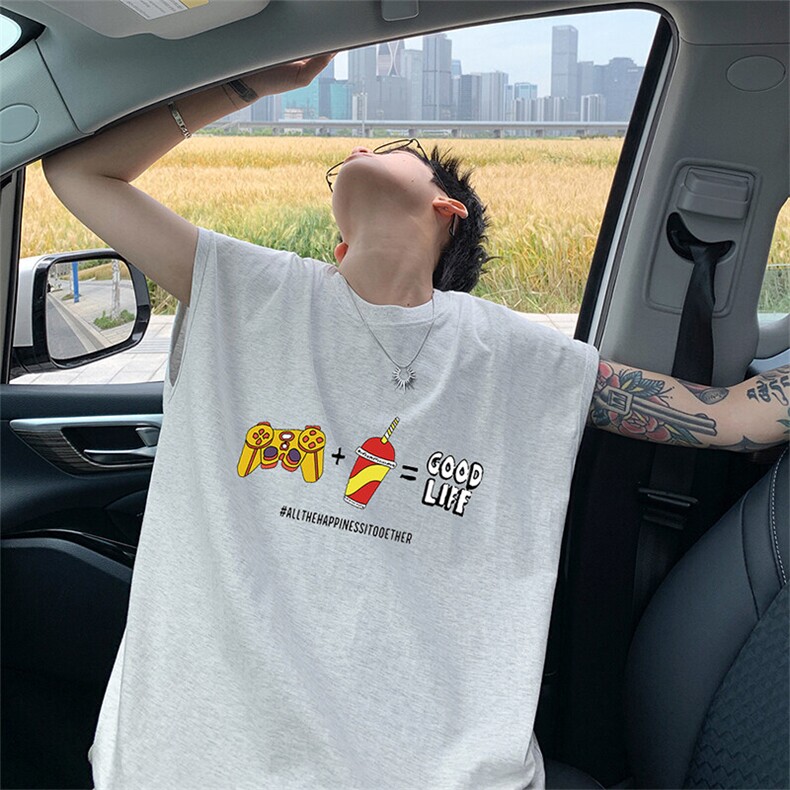 可48小时发货支持抖音得物来样二开240克重磅美式纯棉背心无袖t恤,男装T恤,电商A486-1