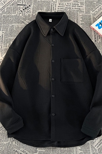 衬衫男青年秋季新款港风宽松提花长袖衬衣CS023-P45(现货）图片