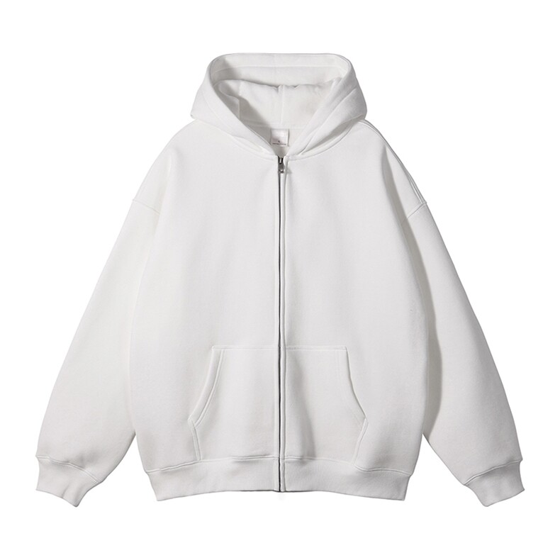 无帽绳开衫 抖音得物品质二开380克秋冬美式连帽卫衣外套WS15图片