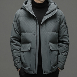 男士可脱卸帽保暖羽绒服2024冬季新款中年加厚保暖男装白鸭绒外套图片