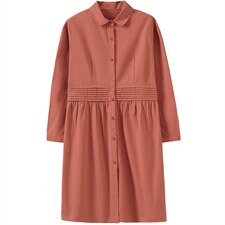 2025年秋装长袖宽松棉衬衣女裙小碎花文艺范休闲裙子衬衫裙，女装衬衫，风姿绰