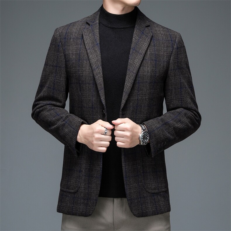 西装外套男士春秋季2023新款中年修身单西上衣商务休闲西服,男装西服,电商B212（原钱塘6029）