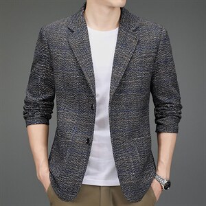 休闲西装外套男潮流免烫商务休闲西服春装新款小西装上衣中年男士图片