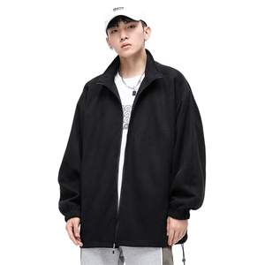 麂皮绒立领夹克男宽松落肩纯色上衣外套JK720-P68图片