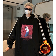 抖音得物供货提供视频秋冬重磅美式宽松织带连帽卫衣0438，男装卫衣，电商A486